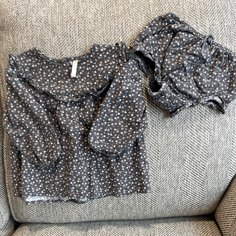 Rylee+ Cru long sleeve dress with matching bloomers